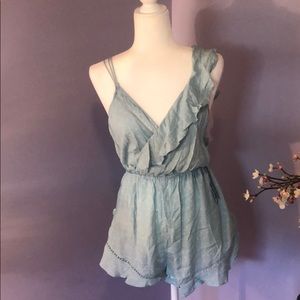 NWT- Free People mint blue romper